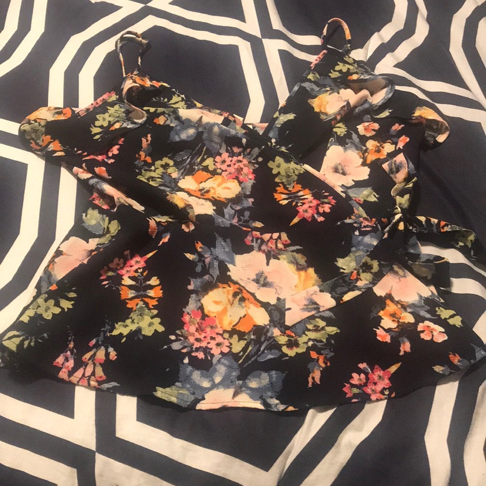 Navy blue floral tank